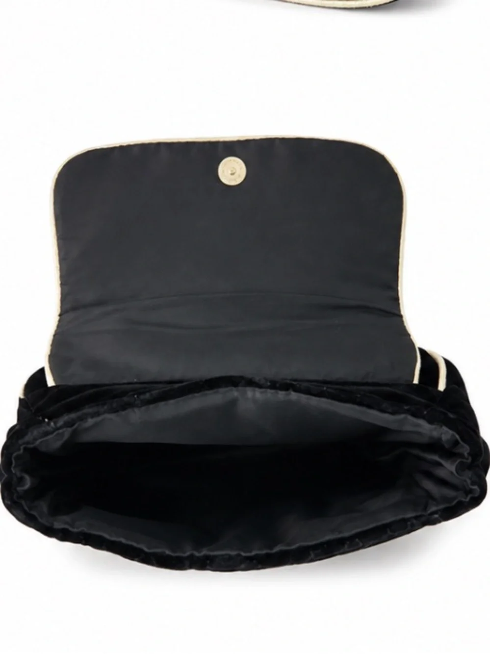 Dior Black Velvet Clutch with Gold Piping